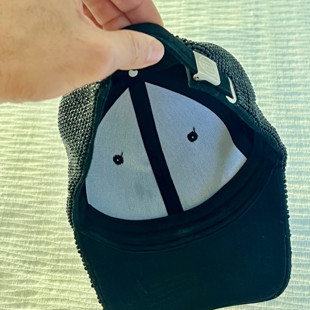 Black Crystal-Embellished Women's Baseball Cap - Picture 5 of 8